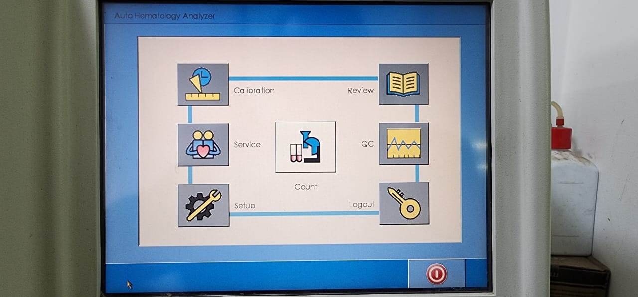 BC-5800 main menu, tap Setup to open the setup screens